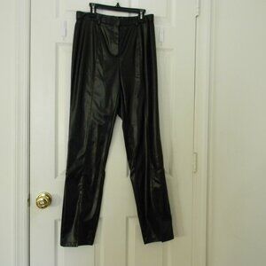 Nichole + Lina Black Faux Leather Pants Ankle Detail Sz M NWT